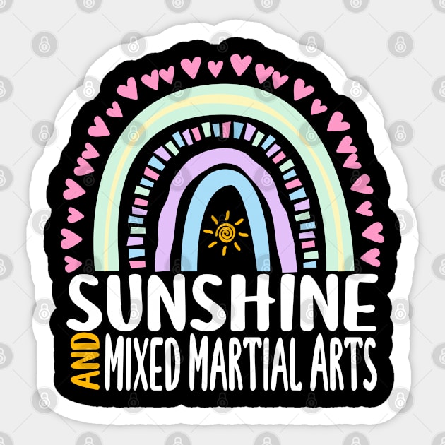 Sunshine and Mixed Martial Arts Cute Rainbow Graphic for Womens Kids Girls Sticker by ChadPill